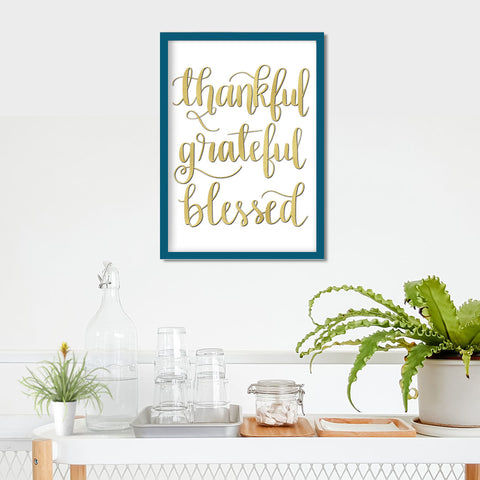 Thankful, Grateful, Blessed Glitter Print- Digital Download
