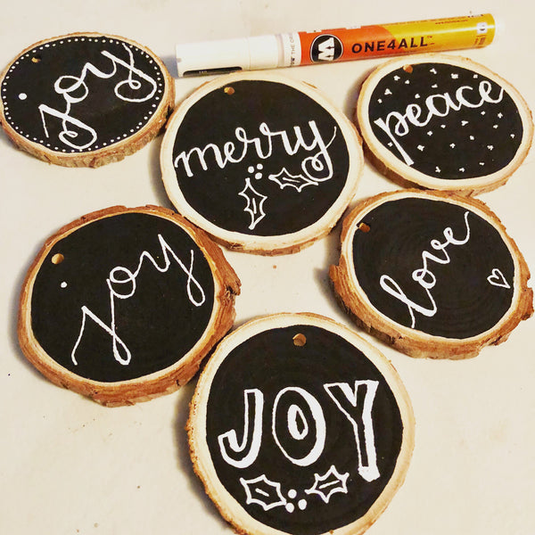 Personalized Wood Slice Ornaments